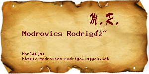 Modrovics Rodrigó névjegykártya